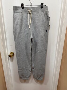 Ralph Lauren Heather Gray Drawstring Sweatpants with Navy Pony